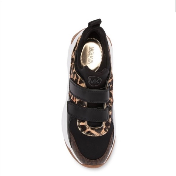 NEW! Michael Kors Keeley Trainer Camel, Leopard & Zebra Platform Sneaker… - Picture 3 of 12